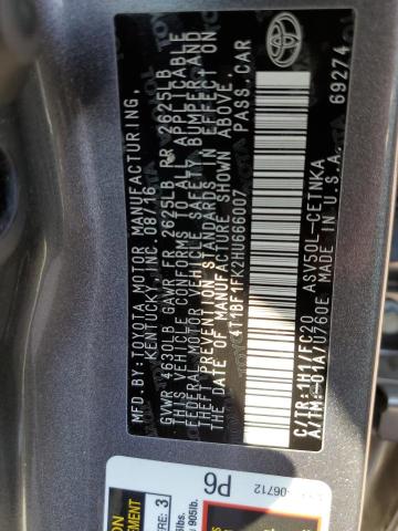 Photo 10 from auction – 2017 TOYOTA CAMRY LE with VIN 4T1BF1FK2HU666007