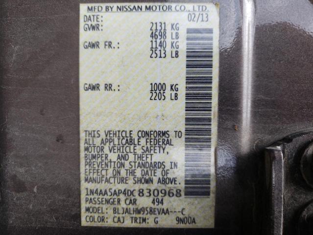 Photo 10 from auction – 2013 NISSAN MAXIMA S with VIN 1N4AA5AP4DC830968