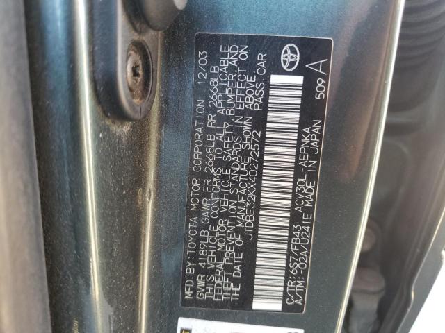 Photo 10 from auction – 2004 TOYOTA CAMRY LE with VIN JTDBE32KX40272572