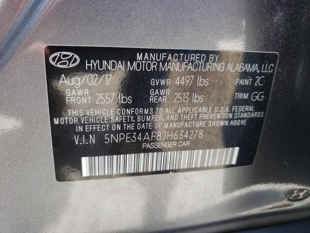 Photo 10 from auction – 2018 HYUNDAI SONATA SPO with VIN 5NPE34AF8JH634278