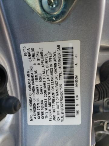 Photo 10 from auction – 2016 HONDA CIVIC EX with VIN 2HGFC2F70GH507585