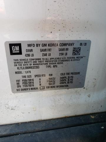Photo 10 from auction – 2021 CHEVROLET TRAX with VIN KL7CJLSB6MB322353