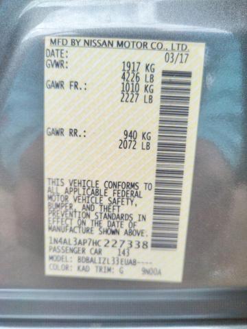 Photo 10 from auction – 2017 NISSAN ALTIMA 2.5 with VIN 1N4AL3AP7HC227338