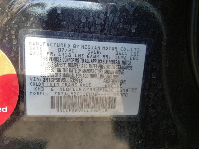 Photo 10 from auction – 2020 NISSAN KICKS S with VIN 3N1CP5BV5LL532918
