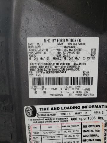 Photo 10 from auction – 2011 FORD F150 SUPER with VIN 1FTFW1EF7BFB95624