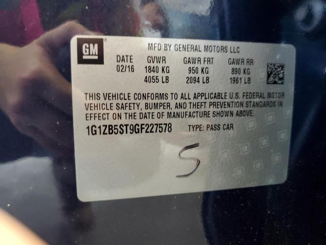 Photo 10 from auction – 2016 CHEVROLET MALIBU LS with VIN 1G1ZB5ST9GF227578
