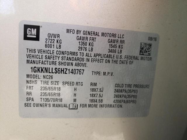 Photo 10 from auction – 2017 GMC ACADIA SLE with VIN 1GKKNLLS6HZ140767