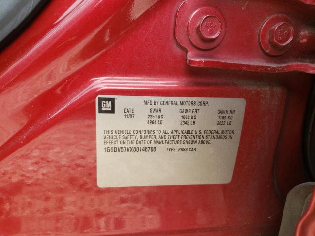 Photo 10 from auction – 2008 CADILLAC CTS HI FEA with VIN 1G6DV57VX80148706