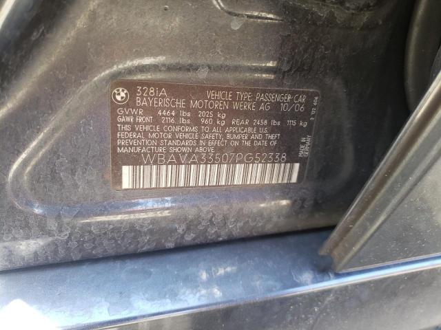 Photo 10 from auction – 2007 BMW 328 I with VIN WBAVA33507PG52338
