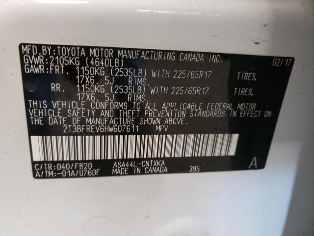 Photo 10 from auction – 2017 TOYOTA RAV4 LE with VIN 2T3BFREV6HW607611