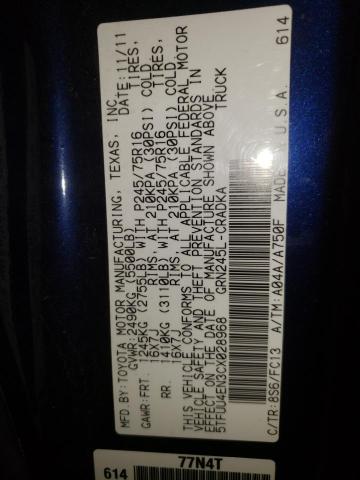 Photo 10 from auction – 2012 TOYOTA TACOMA with VIN 5TFUU4EN3CX028968