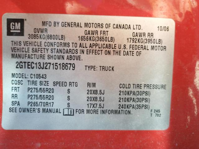 Photo 10 from auction – 2007 GMC NEW SIERRA with VIN 2GTEC13J271518679