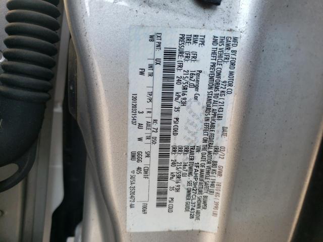Photo 10 from auction – 2012 FORD FOCUS SEL with VIN 1FAHP3H27CL374328
