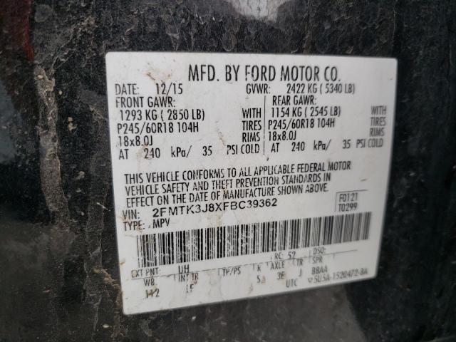 Photo 10 from auction – 2015 FORD EDGE SEL with VIN 2FMTK3J8XFBC39362