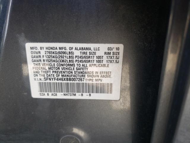 Photo 10 from auction – 2011 HONDA PILOT EXL with VIN 5FNYF4H6XBB007267
