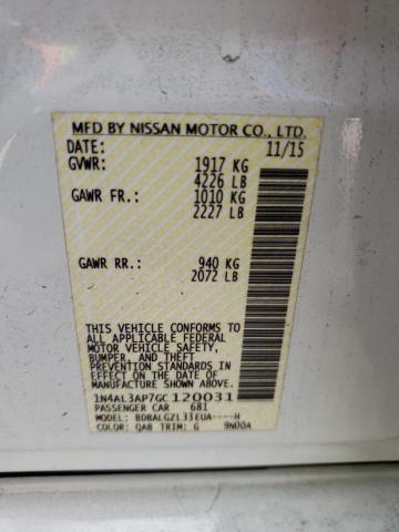 Photo 10 from auction – 2016 NISSAN ALTIMA 2.5 with VIN 1N4AL3AP7GC120031