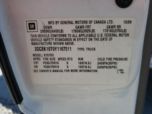 Photo 10 from auction – 2000 CHEVROLET SILVERADO with VIN 2GCEK19T9Y1167511