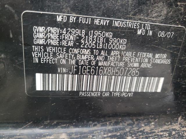 Zdjęcie 10 z aukcji – 2008 SUBARU IMPREZA 2. z VIN JF1GE616X8H507285