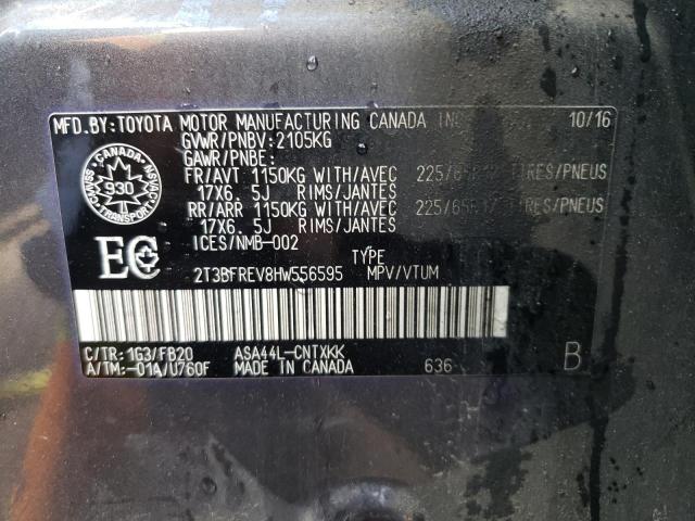 Photo 10 from auction – 2017 TOYOTA RAV4 LE with VIN 2T3BFREV8HW556595