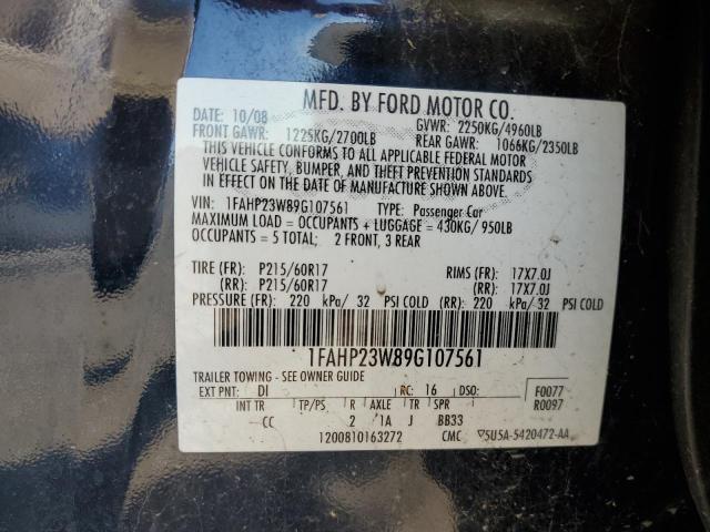 Photo 10 from auction – 2009 FORD TAURUS SE with VIN 1FAHP23W89G107561