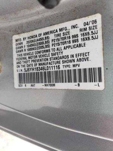 Photo 10 from auction – 2006 HONDA ELEMENT LX with VIN 5J6YH18346L011116