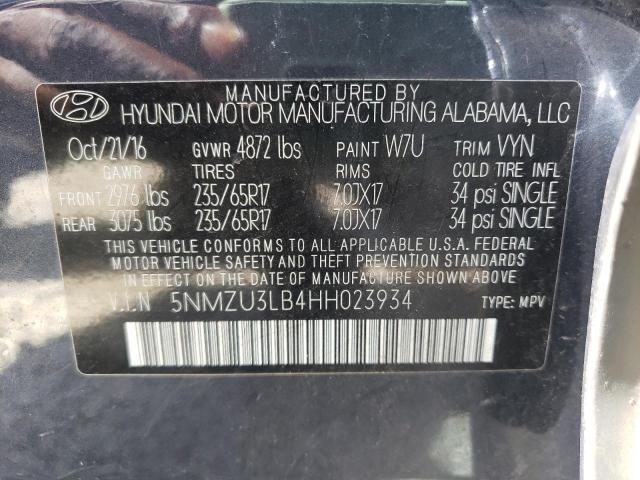 Photo 10 from auction – 2017 HYUNDAI SANTA FE S with VIN 5NMZU3LB4HH023934