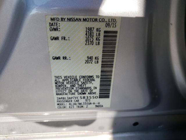 Photo 10 from auction – 2015 NISSAN ALTIMA 3.5 with VIN 1N4BL3AP7FC583550