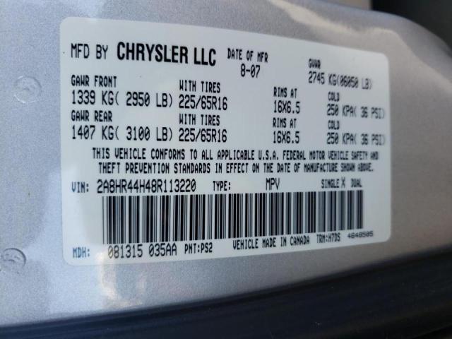 Photo 10 from auction – 2008 CHRYSLER TOWN & COU with VIN 2A8HR44H48R113220
