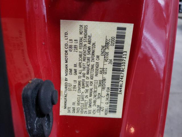 Photo 10 from auction – 2008 NISSAN ALTIMA 3.5 with VIN 1N4BL24E78C107113