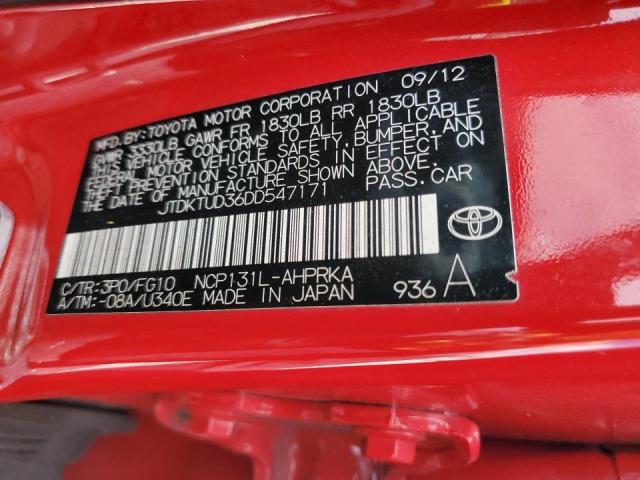 Photo 10 from auction – 2013 TOYOTA YARIS with VIN JTDKTUD36DD547171