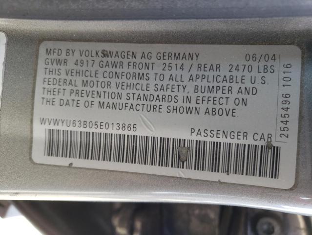 Photo 10 from auction – 2005 VOLKSWAGEN PASSAT with VIN WVWYU63B05E013865