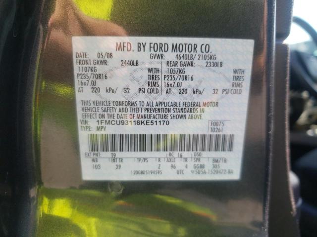 Photo 10 from auction – 2008 FORD ESCAPE XLT with VIN 1FMCU93118KE51170