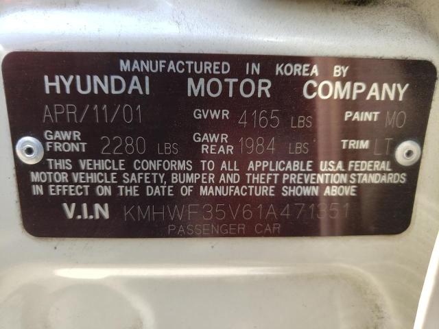 Photo 10 from auction – 2001 HYUNDAI SONATA with VIN KMHWF35V61A471351