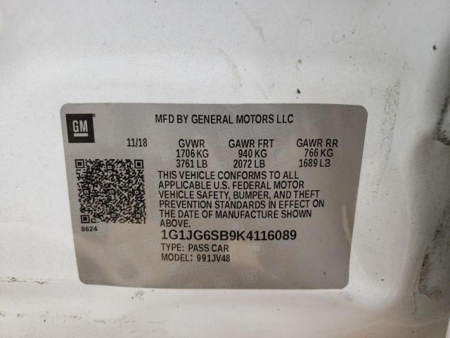 Photo 10 from auction – 2019 CHEVROLET SONIC with VIN 1G1JG6SB9K4116089