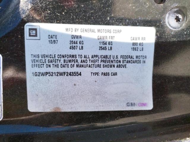 Photo 10 from auction – 1998 PONTIAC GRAND PRIX with VIN 1G2WP5212WF243554