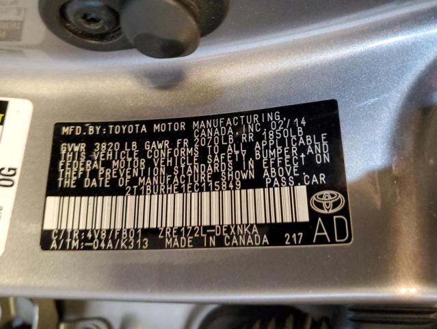 Photo 10 from auction – 2014 TOYOTA COROLLA L with VIN 2T1BURHE1EC115849