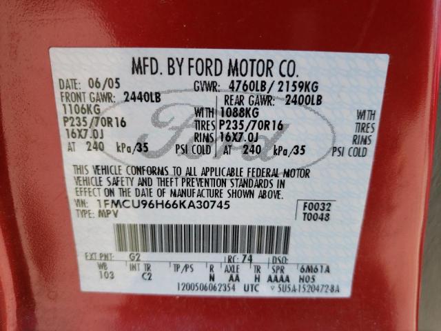 Photo 10 from auction – 2006 FORD ESCAPE HEV with VIN 1FMCU96H66KA30745