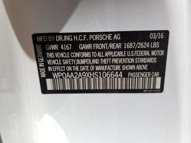 Photo 10 from auction – 2017 PORSCHE 911 CARRER with VIN WP0AA2A9XHS106644