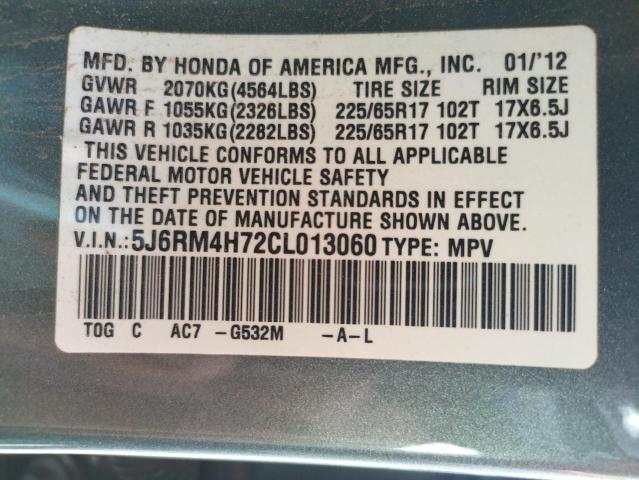 Photo 10 from auction – 2012 HONDA CR-V EXL with VIN 5J6RM4H72CL013060