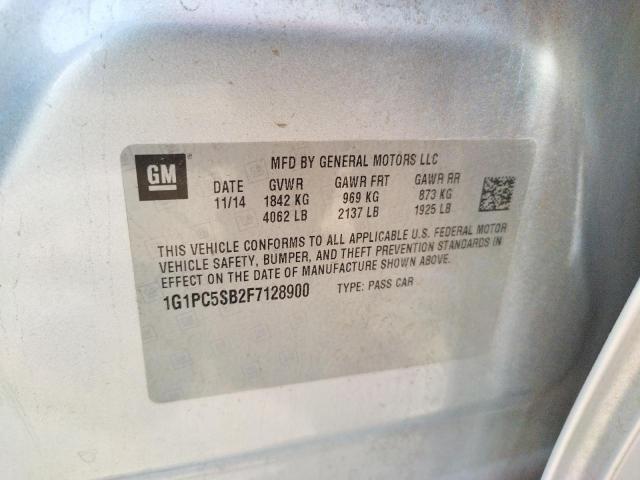Photo 10 from auction – 2015 CHEVROLET CRUZE LT with VIN 1G1PC5SB2F7128900