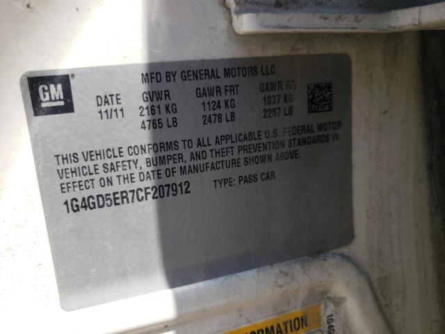 Photo 10 from auction – 2012 BUICK LACROSSE P with VIN 1G4GD5ER7CF207912