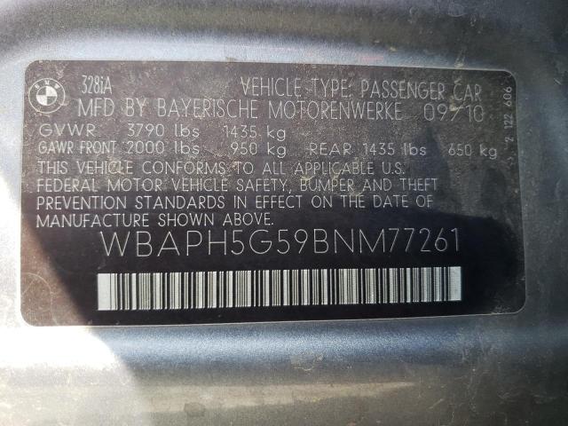 Photo 10 from auction – 2011 BMW 328 I SULE with VIN WBAPH5G59BNM77261