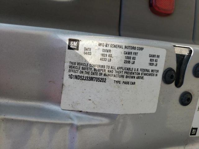 Photo 10 from auction – 2003 CHEVROLET MALIBU with VIN 1G1ND52J33M705202