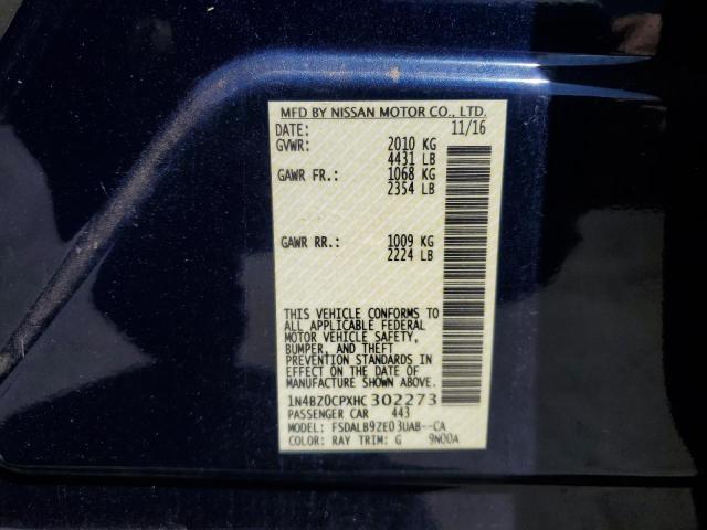 Photo 10 from auction – 2017 NISSAN LEAF S with VIN 1N4BZ0CPXHC302273