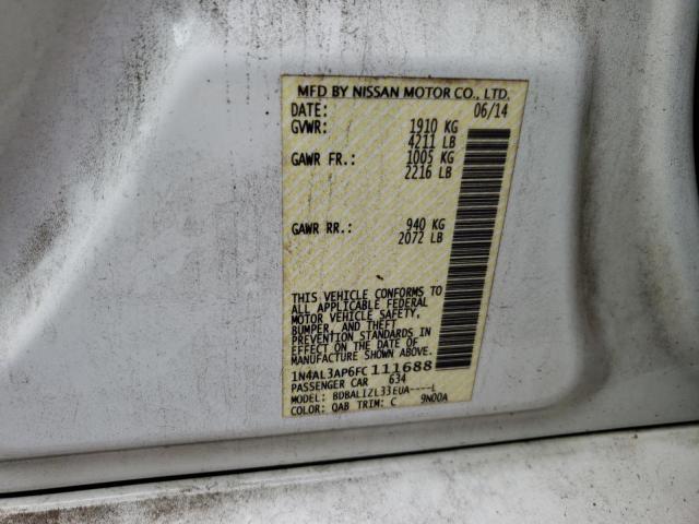 Photo 10 from auction – 2015 NISSAN ALTIMA 2.5 with VIN 1N4AL3AP6FC111688