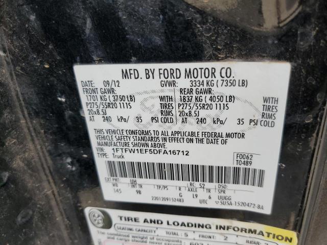 Photo 10 from auction – 2013 FORD F150 SUPER with VIN 1FTFW1EF5DFA16712