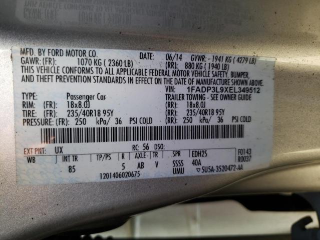 Photo 10 from auction – 2014 FORD FOCUS ST with VIN 1FADP3L9XEL349512