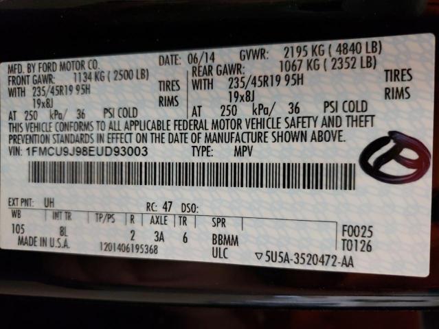 Photo 10 from auction – 2014 FORD ESCAPE TIT with VIN 1FMCU9J98EUD93003
