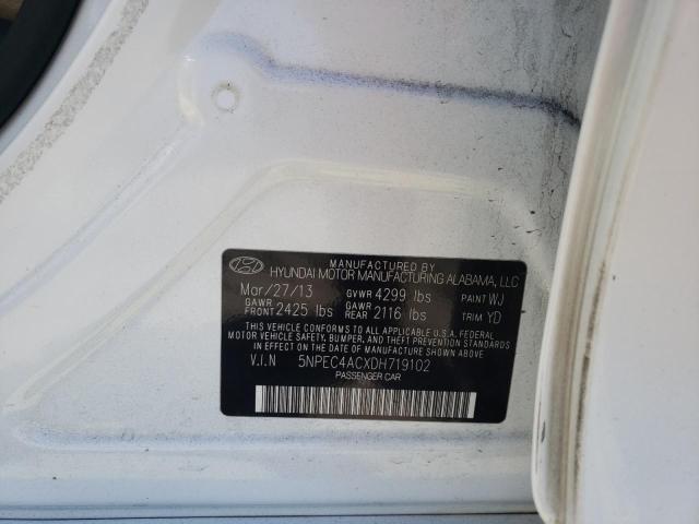 Photo 10 from auction – 2013 HYUNDAI SONATA SE with VIN 5NPEC4ACXDH719102