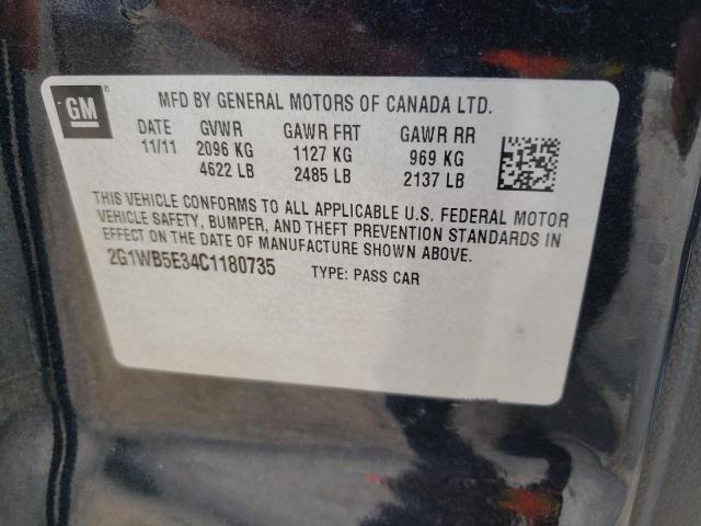 Photo 10 from auction – 2012 CHEVROLET IMPALA LT with VIN 2G1WB5E34C1180735